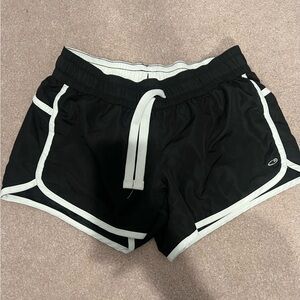 Black and White Champions Women's Athletic Shorts